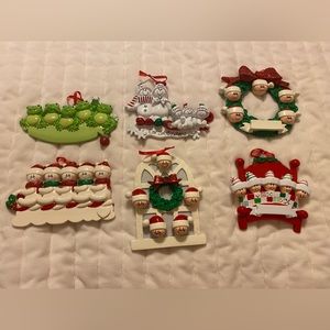 Family of 5 Christmas ornaments free personalization and free gift bag